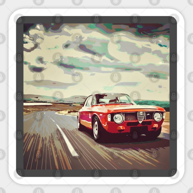 Classic Red Alfa Romeo Sticker by ConceptYellow